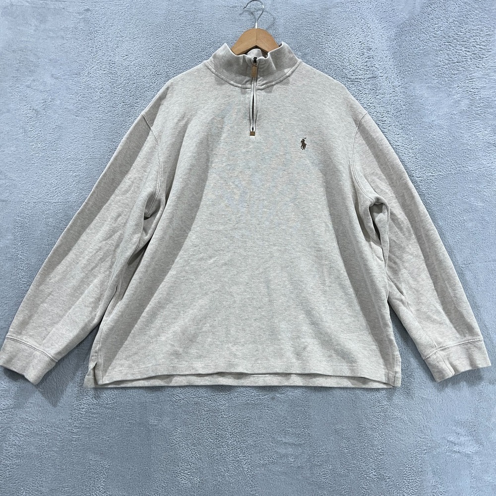 Polo Ralph Lauren Sweater Men 2XL Knit 1/4 Zip Long Sleeve Casual Career Preppy
